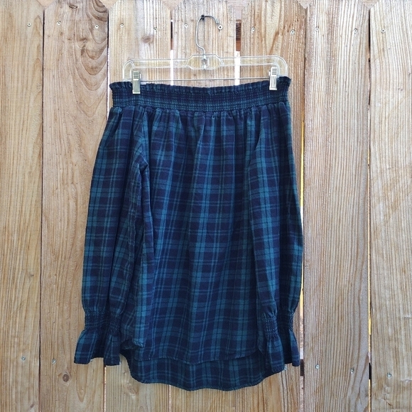 Beach Lunch Lounge - Plaid Off Shoulder Blouse - Picture 4 of 13